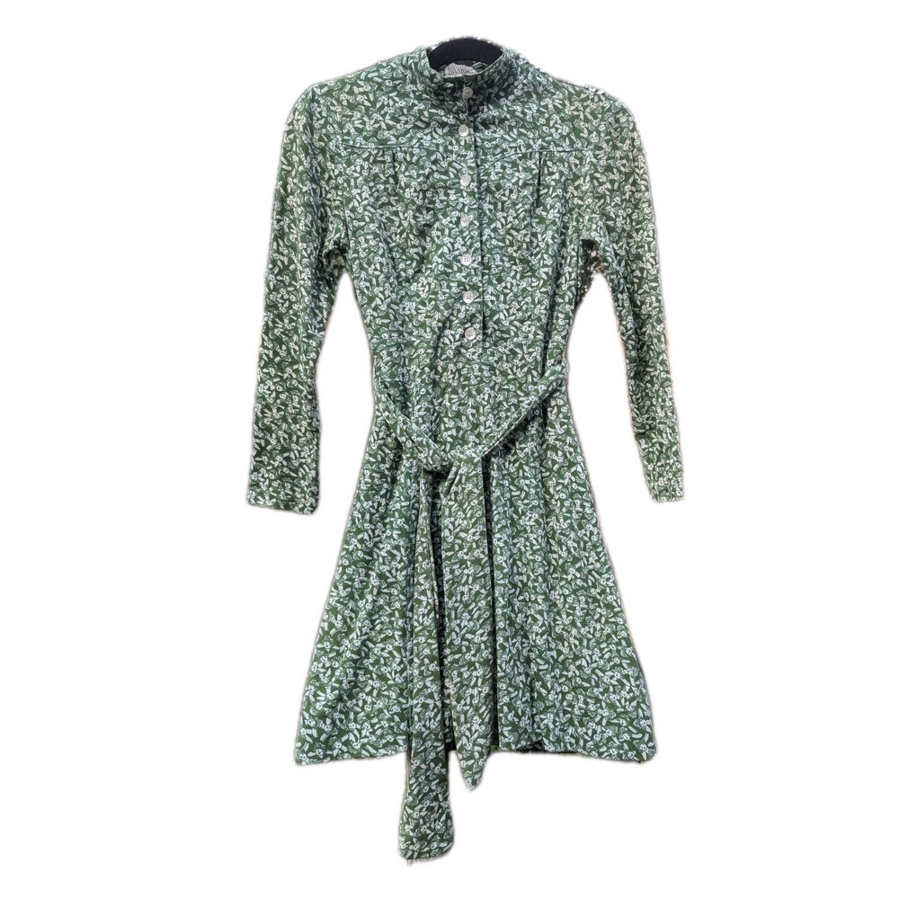 Sm VTG 70's Women Dress Bonwit Teller Mad Men Tie Faces (ZOOM IN on photos)